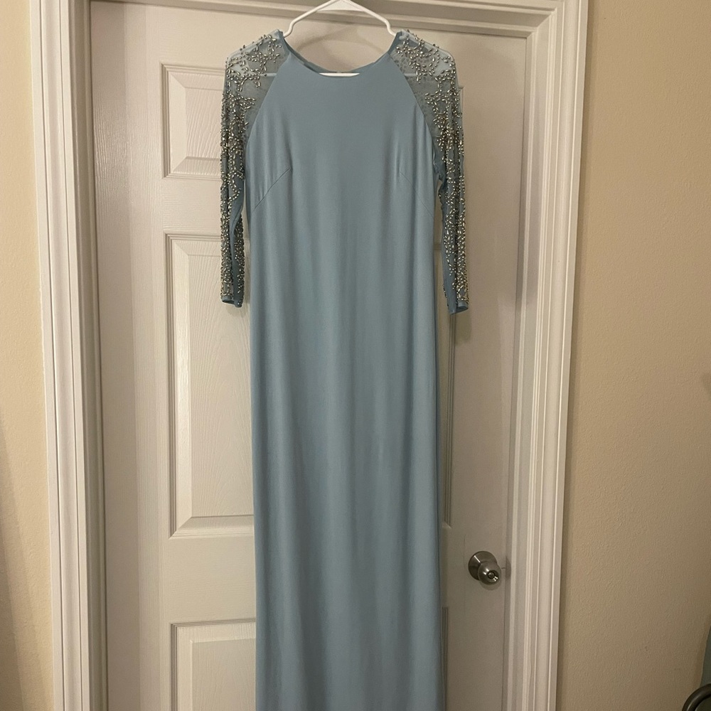Leslie Fay Light Blue Formal Maxi Dress